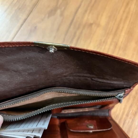 Vintage Wallet Tooled Leather Venice Floral Snap Envelope - Picture 9 of 14